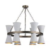 David Hunt Lighting  Putney 12 Light Pendant In Antique Brass With Bespoke Shades